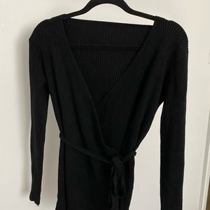 Black wrap sweater